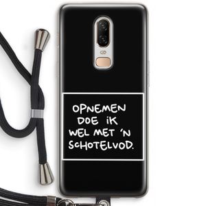 Schotelvod: OnePlus 6 Transparant Hoesje met koord