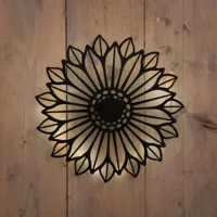 Anna's Collection Zonnebloem solar metaal 38 x 5.5 x 38 cm zwart