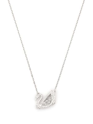Swarovski chaîne à pendentif logo orné de cristaux - Argent