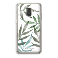 Tropical watercolor leaves: Samsung Galaxy A8 (2018) Transparant Hoesje
