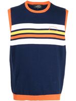 AFB logo-embroidered striped knitted vest - Bleu