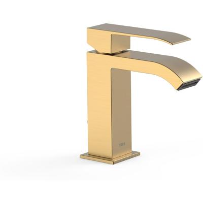 Wastafelkraan Tres Cuadro | Opbouw | Mengkraan | Waterval uitloop | Standaard model | 1-hendel | Vierkant | 24k Goud mat