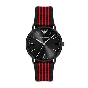 Horlogeband Armani AR11015 Leder/Textiel Zwart 22mm
