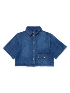 Diesel Kids chemise en jean à logo brodé - Bleu