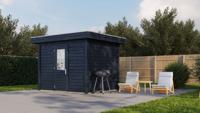 Lugarde Select Modern tuinhuis Amsterdam 300x250cm - Zwarte olie- Plat dak- - Lugarde Select