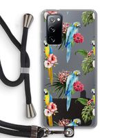 Kleurrijke papegaaien: Samsung Galaxy S20 FE / S20 FE 5G Transparant Hoesje met koord