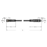 PKG4M-2-PSG4M/TXL  - Sensor-actuator patch cord 2m M8 M8 PKG4M-2-PSG4M/TXL