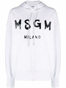 MSGM hoodie à logo imprimé - Gris