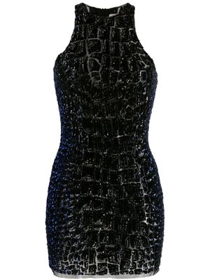 Alexandre Vauthier robe courte sans manches à sequins - Bleu
