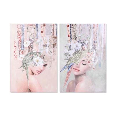 Schilderij DKD Home Decor Modern chica 80 x 3 x 120 cm (2 Stuks)