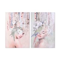 Schilderij DKD Home Decor Modern chica 80 x 3 x 120 cm (2 Stuks)