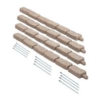 VEVOR 4x Gazonrand met stenen look, 1180x95x57mm, bruin