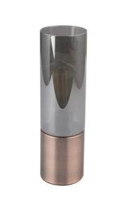 Tafellamp smoke glas &apos;Annika&apos; E27 fitting touch schakelaar 300mm