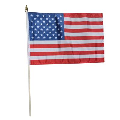 Luxe zwaaivlag Amerika - USA - op stok - 30 x 45 cm - landen versiering Luxe zwaaivlag Amerika - USA - op stok - 30 x 45 cm - landen versiering