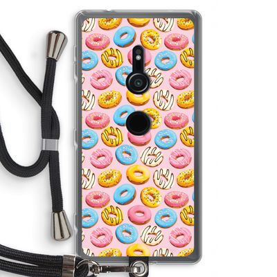Pink donuts: Sony Xperia XZ2 Transparant Hoesje met koord