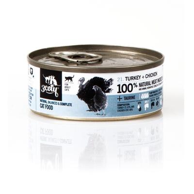 3COTY Turkey with chicken - nat kattenvoer - 80g