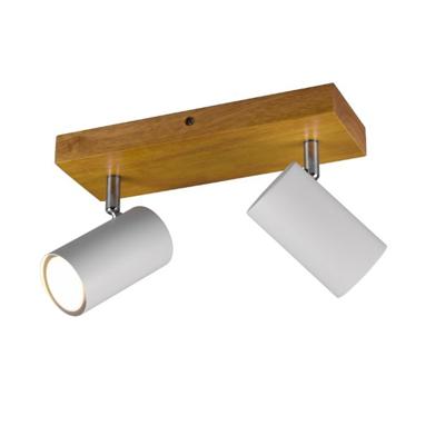 Trio 2-lichts opbouwspotMarley wit op hout - 812400231