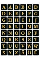 HERMA Letters 13x13mm A-Z film black gold embossed 2 sheets etiket Goud - thumbnail