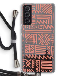 Marrakech Pink: Samsung Galaxy S21 FE Transparant Hoesje met koord
