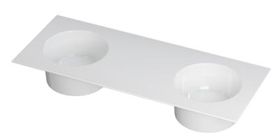 Wastafel UFO porselein rond dubbel zonder kraangat 120 cm x 48 cm x 18 cm Glans wit 0300970