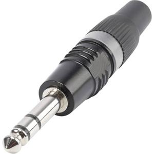 Hicon HI-J63SP-B Jackplug 6,35 mm Stekker, recht Aantal polen: 3 Stereo Zwart, Zilver 1 stuk(s)