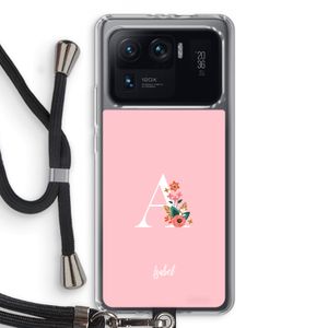 Pink Bouquet: Xiaomi Mi 11 Ultra Transparant Hoesje met koord