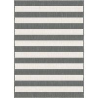 Buitenkleed Stripes Grijs/Wit dubbelzijdig
