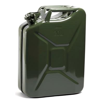 Jerrycan - metaal - 20 liter - legergroen - brandstof - benzine/diesel