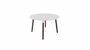 Tafel 9311 rond - 80 cm. - Wit - Wit - Beuken wenge