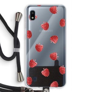 Framboosjes: Samsung Galaxy A10 Transparant Hoesje met koord