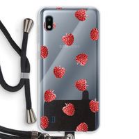 Framboosjes: Samsung Galaxy A10 Transparant Hoesje met koord