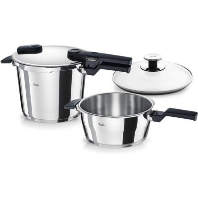 Fissler Vitaquick Hogedrukpannen met Glazen Deksel 3.5+6L RVS