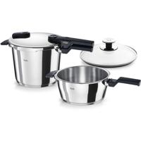 Fissler Vitaquick Hogedrukpannen met Glazen Deksel 3.5+6L RVS