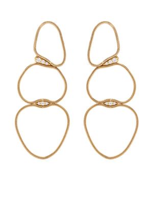 Fernando Jorge boucles d'oreilles Fluid en or 18ct pavées de diamants