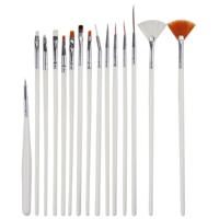 15 STKS/set nail art tools borstels voor manicure Rhinestones nagels decoraties nagel Nrush Kit schilderij fingernail gereedschap Pen Kit