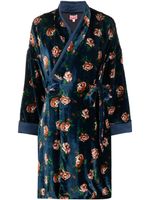 Kenzo manteau en velours Mantel à fleurs - Bleu