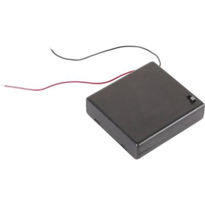 Velleman BH341BSAA Batterijhouder Aantal cellen: 4 AA (penlite) Kabel (l x b x h) 70 x 65 x 19 mm