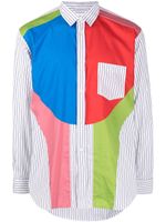 Comme Des Garçons Shirt chemise rayée à design colour block - Bleu