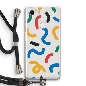 Illustratieve pop 2: Pixel 3 Transparant Hoesje met koord