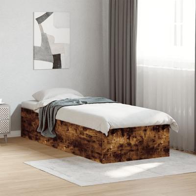 Bedframe zonder matras hout gerookt eikenkleurig 75x190 cm