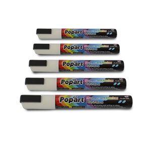Popart Krijtstiften 5 stuks - Wit 5 mm