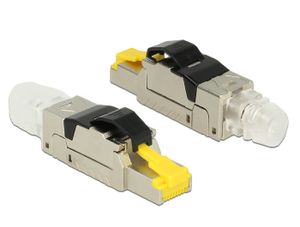 DeLOCK 86285 RJ45 Zwart, Zilver, Transparant, Geel kabel-connector