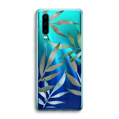 Tropical watercolor leaves: Huawei P30 Transparant Hoesje
