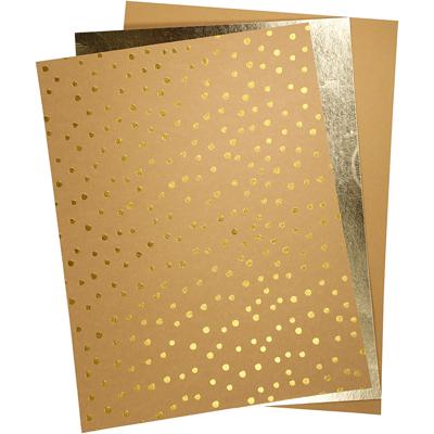 Creativ Company Faux leather papier, vel 21x27,5+21x28,5+21x29,5 cm, dikte 0,55 mm, unikleurig,met folie,bedrukt, 3 vel/ 1 doos