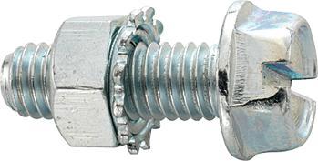 Fix-Nippel Hex washer head screw 15mm w.toothed nut