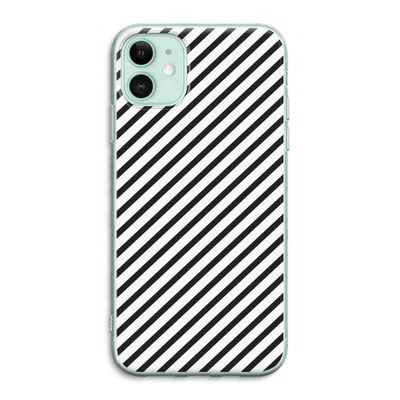 Strepen zwart-wit: iPhone 11 Transparant Hoesje