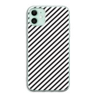 Strepen zwart-wit: iPhone 11 Transparant Hoesje