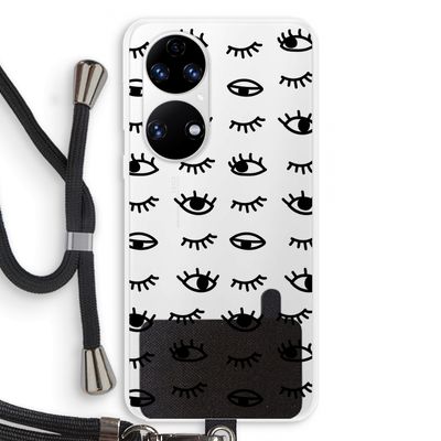 Eye pattern #2: Huawei P50 Transparant Hoesje met koord