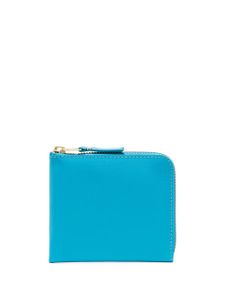 Comme Des Garçons Wallet portefeuille en cuir à fermeture zippée - Bleu