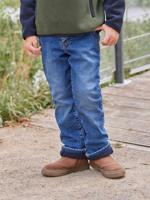 Denim jeans met fleecevoering voor jongens stone